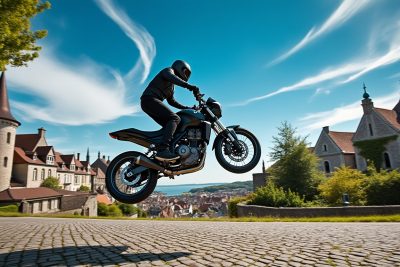 plongez dans l'excitation avec notre vidéo captivante du saut à moto spectaculaire d'un pilote au cœur de morlaix. revivez chaque instant de cette performance incroyable qui repousse les limites de l'adrénaline et de la passion pour la moto.