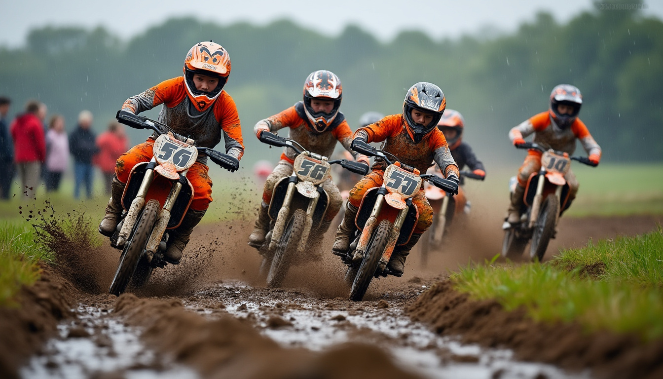 découvrez l'événement motocross exceptionnel à bram, où des jeunes pilotes talentueux se battent pour le titre sous une pluie inattendue. revivez les moments forts de cette compétition captivante et inspirez-vous des futurs champions du sport!