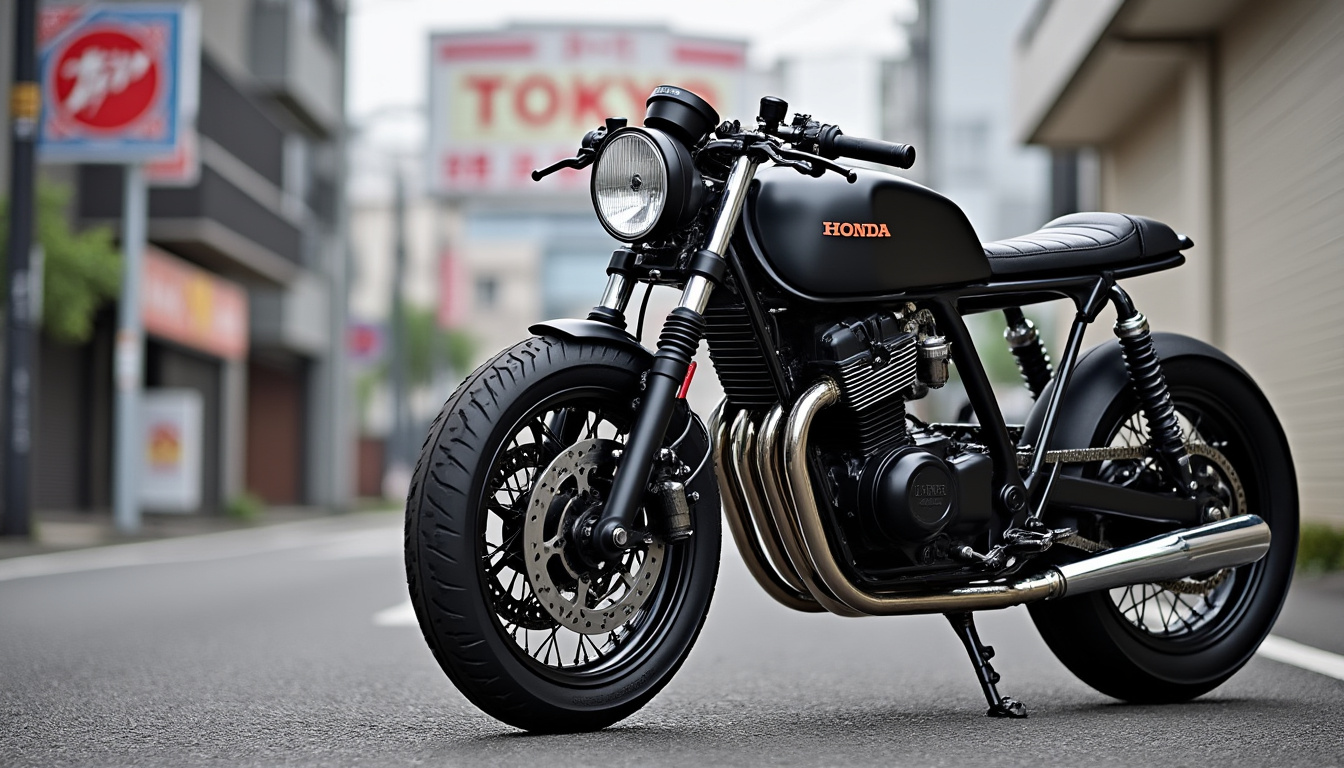 découvrez la transformation audacieuse de la honda cb550 en brat tracker, alliant style brut et esprit sauvage. plongez dans l'univers unique de cette moto qui incarne la liberté et l'aventure sur deux roues.