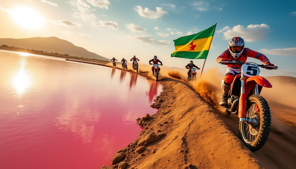 découvrez l'événement incontournable du moto-cross au sénégal ! le verdict tant attendu sera dévoilé le 22 juin au magnifique lac rose. ne manquez pas cette occasion de vivre des moments palpitants en pleine nature. rejoignez-nous pour célébrer la passion de la vitesse et de l'adrénaline !