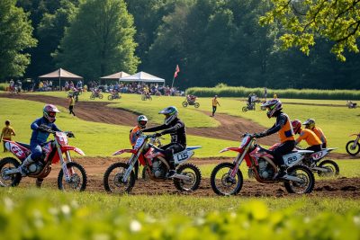 découvrez l'excitation des préparatifs pour le motocross de l'ascension au bois de lesmonts à plouër-sur-rance. rejoignez-nous pour un événement palpitant où passionnés de moto et spectateurs se rassemblent pour vivre des courses mémorables dans un cadre naturel exceptionnel.