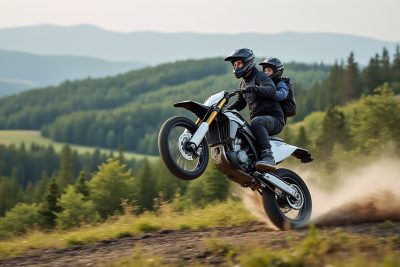 un homme audacieux effectue des cascades impressionnantes en roue arrière sur sa motocross dans le nord, accompagné de son jeune enfant de 3 ans. une scène à la fois spectaculaire et préoccupante, qui soulève des questions de sécurité et de responsabilité. ne manquez pas cette aventure palpitante !