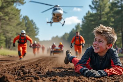 découvrez l'histoire émouvante d'un jeune motard secouru par hélicoptère après un grave accident lors d'une course de motocross. suivez son parcours de rétablissement et les témoignages des secours.