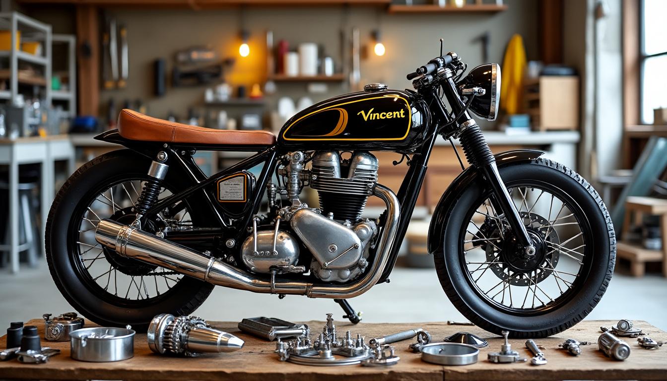 découvrez le choix du vintagent avec la vincent 'black flash', une moto emblématique alliant performance et élégance. plongez dans l'univers fascinant des motos de légende et laissez-vous séduire par le caractère unique de cette machine au design audacieux.