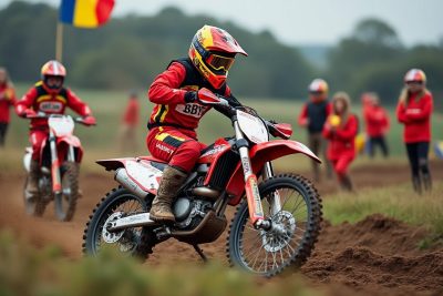 découvrez l'événement captivant du motocross de landéhen, où une talentueuse pilote belge se démarque en exhibition, tandis que des jeunes bretonnes s'initient à cette discipline sportive passionnante. un mélange d'adrénaline et de découverte à ne pas manquer !