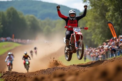 revivez la finale spectaculaire du trophée du cantal de motocross en images et laissez-vous emporter par l’émotion de la victoire de florian laroumes lors de cet événement inoubliable !