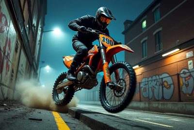 découvrez les rodéos urbains audacieux où la motocross volée fait sensation, mêlant adrénaline et défis en pleine ville.