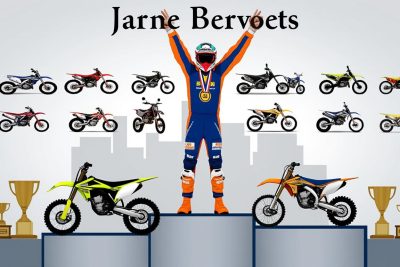 jarne bervoets célébré par sa commune pour ses performances remarquables en motocross, enduro et supermoto, honorant son talent et sa détermination.