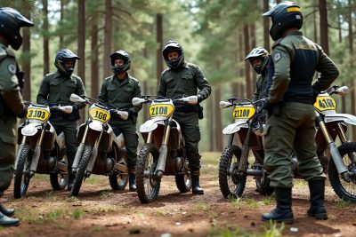 des pilotes de motocross ont été verbalisés et leurs motos confisquées dans la forêt des maures lors d'une opération visant à protéger l'environnement et préserver cette zone naturelle sensible.