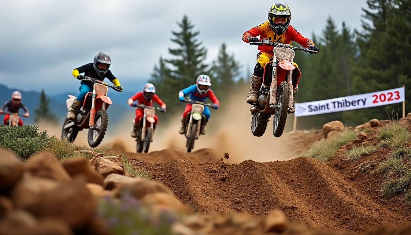 découvrez le championnat de france minivert à saint-thibéry, où les jeunes talents prometteurs du moto-cross français s'affrontent dans une compétition intense et pleine de passion.