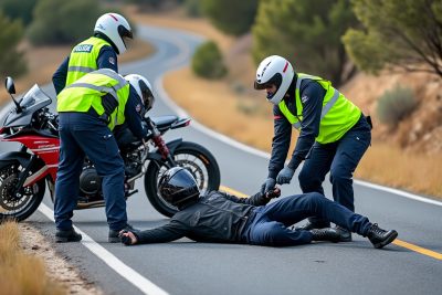 dans le gard, un motard a été grièvement blessé et se trouve dans un état critique après avoir été éjecté lors d’un accident de la route.