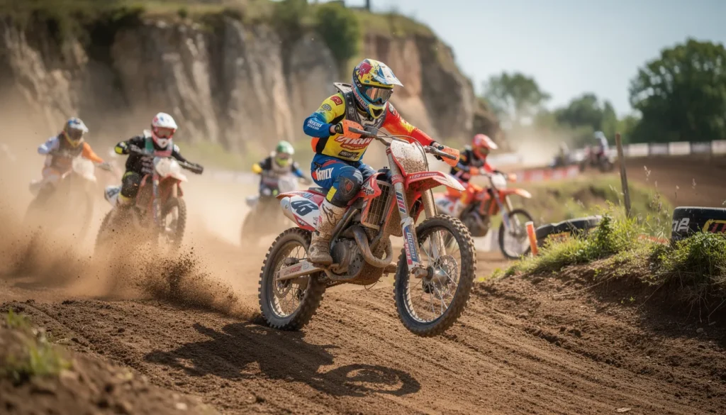 Motocross en pleine action sur le circuit de La Chambre au Loup.