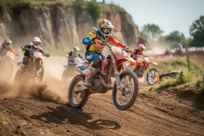 Motocross en pleine action sur le circuit de La Chambre au Loup.