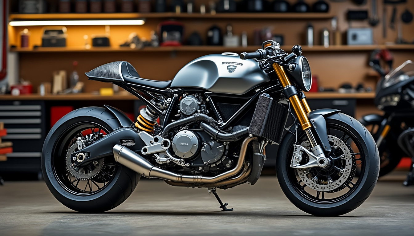 découvrez la vyrus 987 c³ 4v, une superbike de 159 kg animée par un moteur ducati et dotée d’une direction à moyeu central.